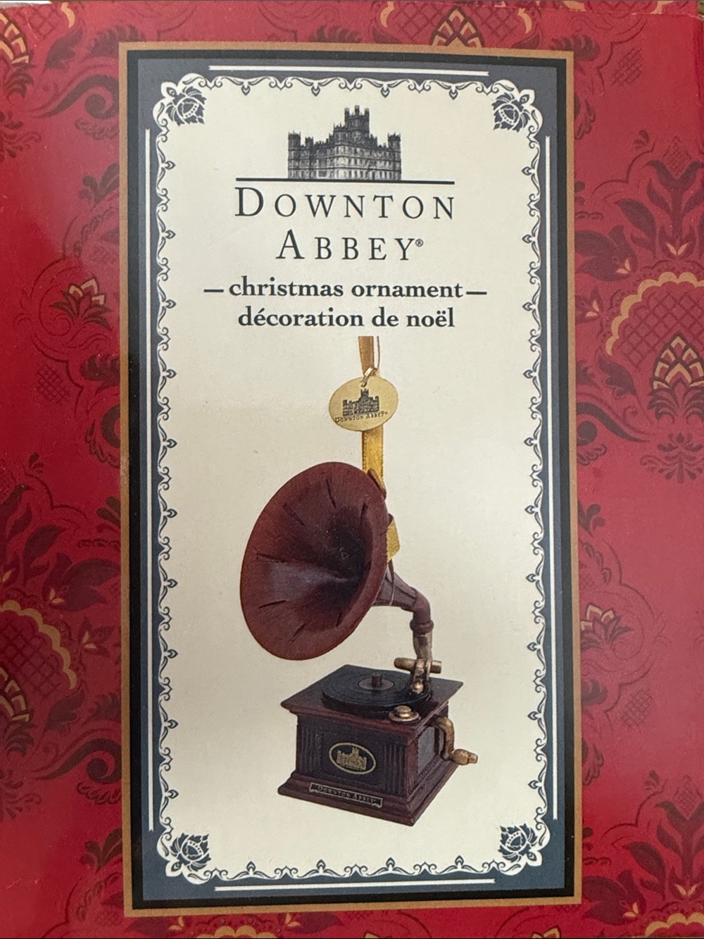 Kurt Adler Downton Abbey Gramophone Ornament - Red, Gold, Brown